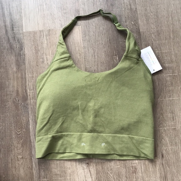 NWT lightly lined halter bralette olive green - Picture 5 of 8